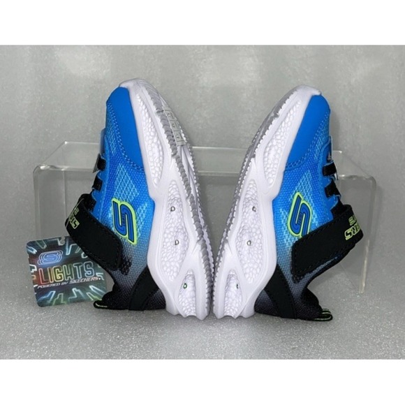 S Lights By Skechers Meteor Krendox Sneakers Stretch Laces Toddler Boy Size 6 - Picture 15 of 17